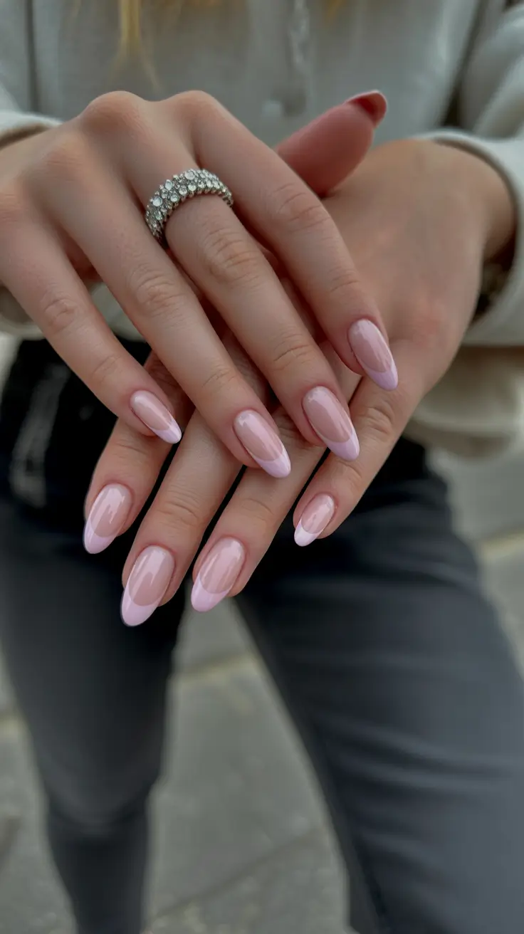 playful spring nail inspo 2026 Pastel Almond Bloom Fade