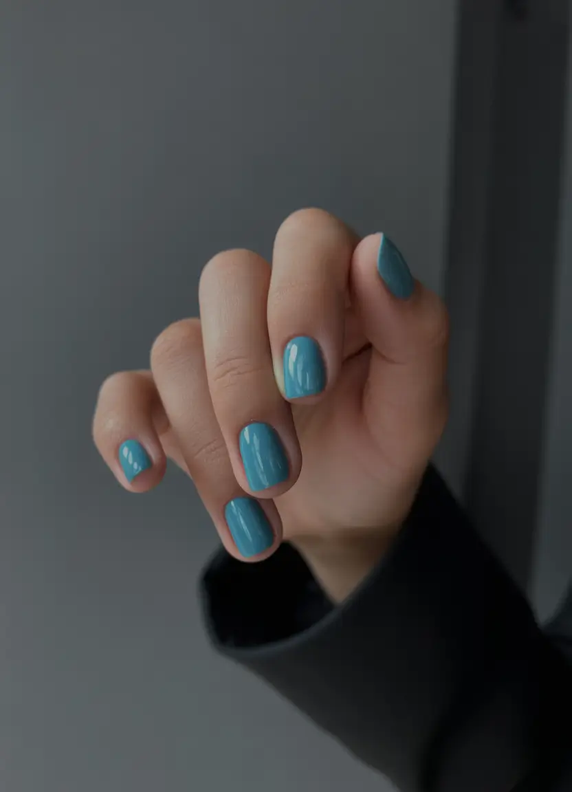 pretty fun spring nails 2026 Oceanic Teal Simplicity with a Cool Modern Finish