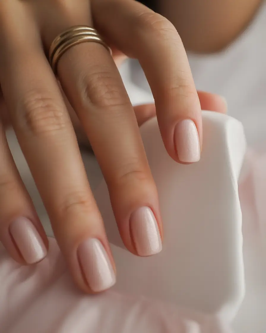 pretty fun spring nails 2026 Soft Pearl Pink Simplicity for Early Spring Light