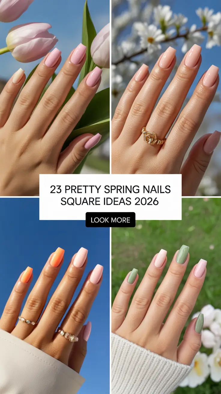 Pretty Spring Nails Square Ideas 2026: Trendy, Elegant & Fresh Designs to Try Now