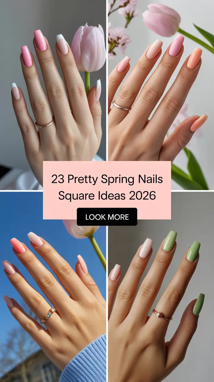 Pretty Spring Nails Square Ideas 2026: Trendy, Elegant & Fresh Designs to Try Now