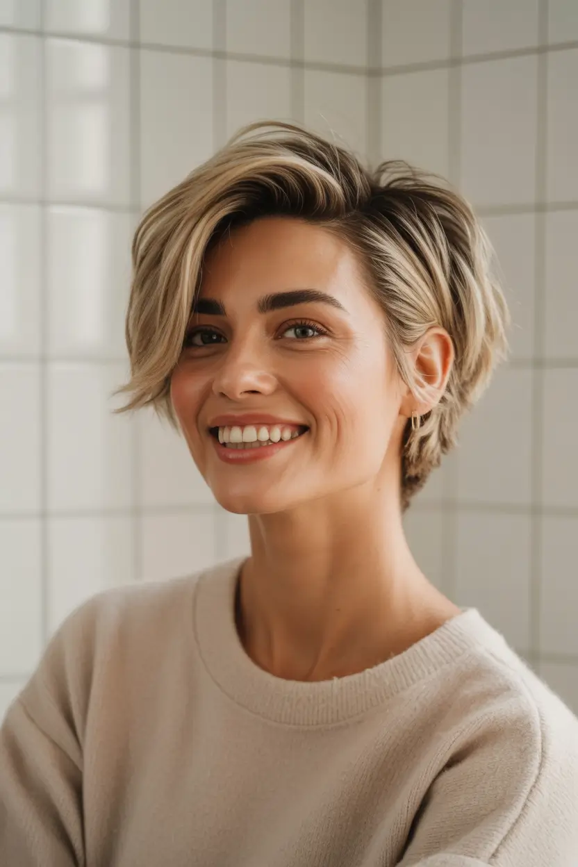 pretty spring pixie 2026 Soft Blonde Pixie With Sunlit Dimension