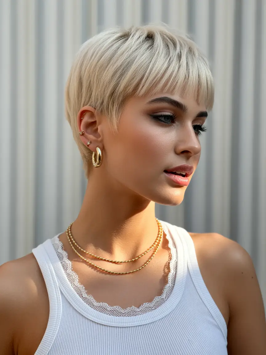 pretty spring pixie 2026 Soft Platinum Crop With Delicate Spring Texture
