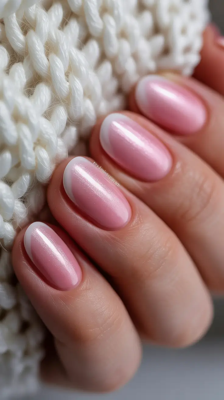sophisticated bright spring nails 2026 soft pearl pink french tip manicure