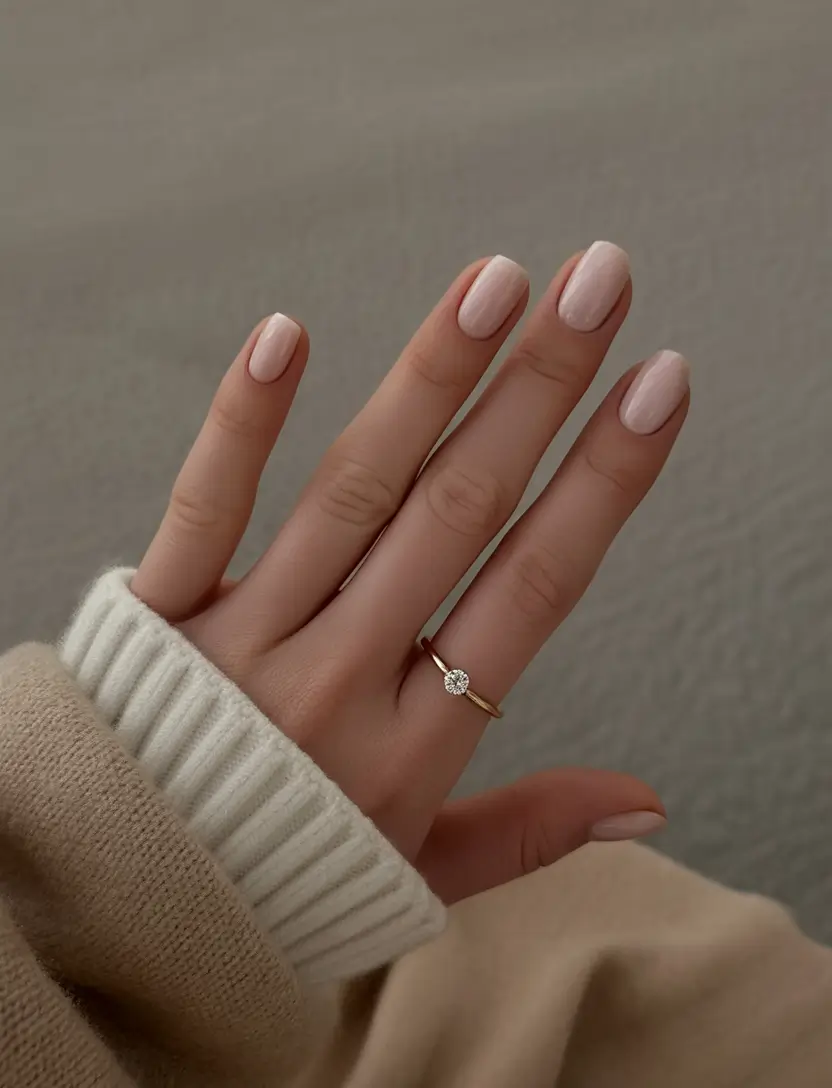 sophisticated spring french tip nails 2026 Soft Blush Minimalist French Illusion