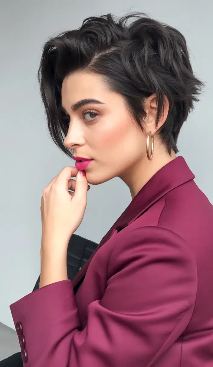 stylish spring long pixie haircut 2026 Modern Textured Long Pixie with Volume and Attitude