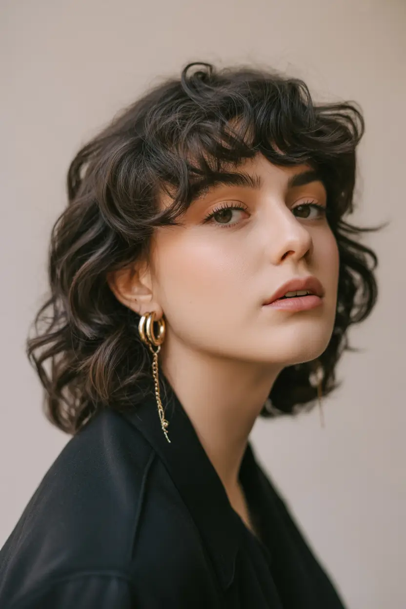 stylish spring mullet haircut for woman 2026 Soft Curly Shag Mullet with Romantic Volume