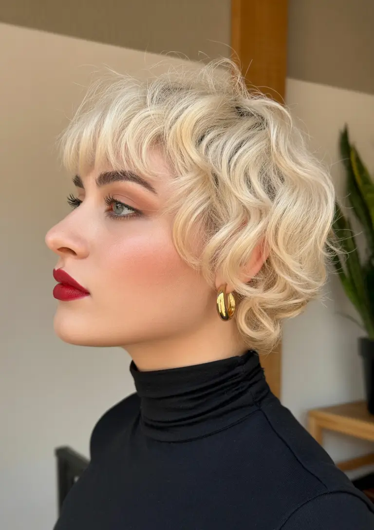 stylish spring mullet haircut for woman 2026 Soft Platinum Curly Shag Mullet
