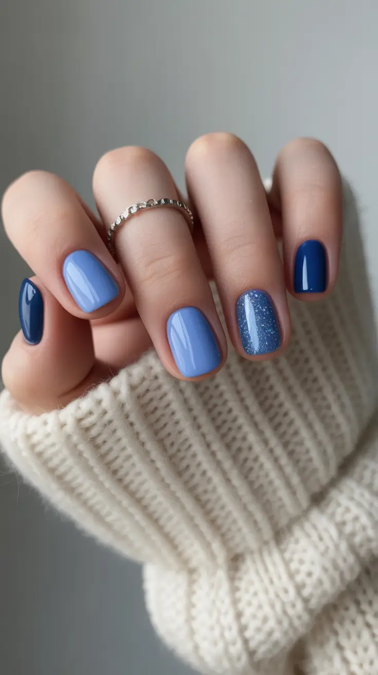 summer spring break nails 2026 Blue Harmony Nails for a Calm Spring Break Mood