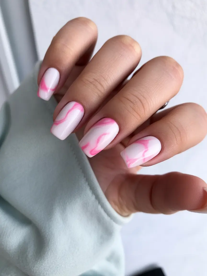 summer spring break nails 2026 Pink Swirl Energy for a Playful Spring Break