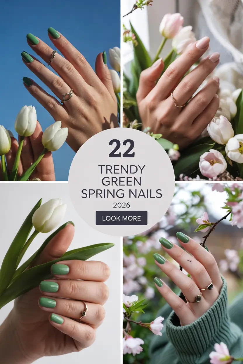 Trendy Green Spring Nails 2026: Fresh Ideas in Sage, Mint & Emerald Designs