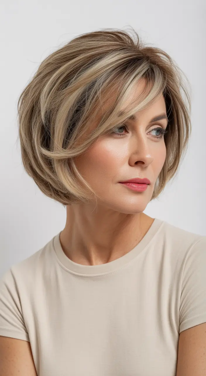 trendy spring haircuts for women over 40 2026 Voluminous Soft Blonde Rounded Bob