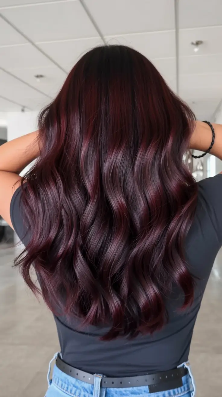 vibrant spring brown hair color 2026 Velvety wine brown that glows in spring light