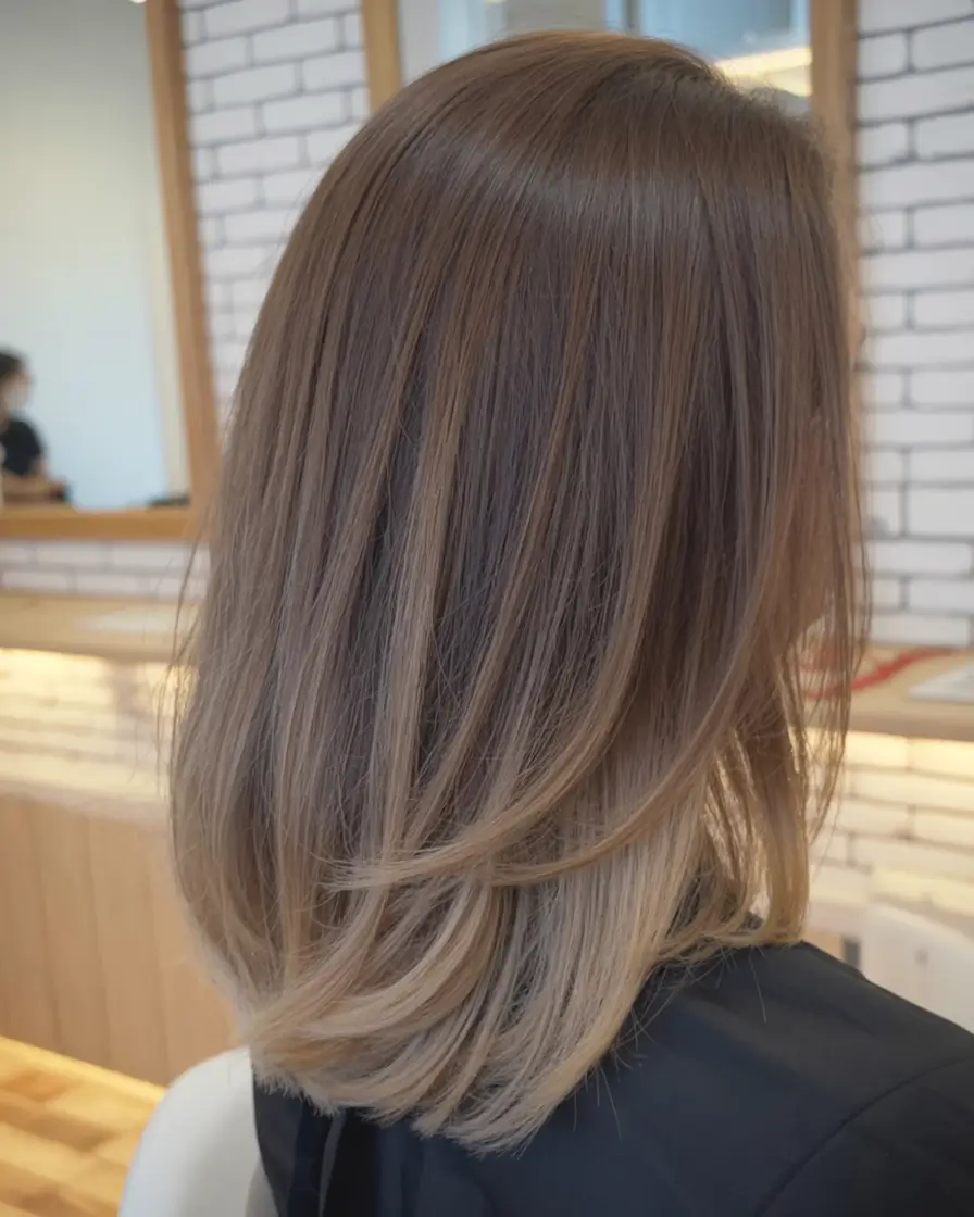 vibrant spring brown hair color 2026 Streamlined soft ombre brunette with a sleek spring finish